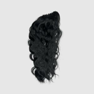 Svart hästsvans med hårspänne (Outlet)